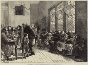De nood in Sheffield, Hulpcomité in het Instituut, Sheffield door Harry Furniss